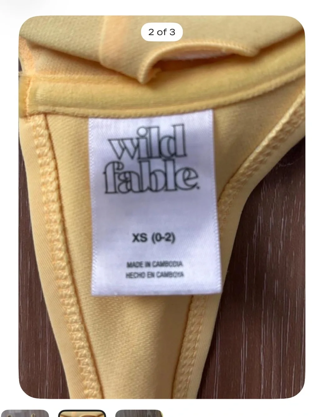 wild fable Yellow Floral-Trim Tie-Side Bikini Set